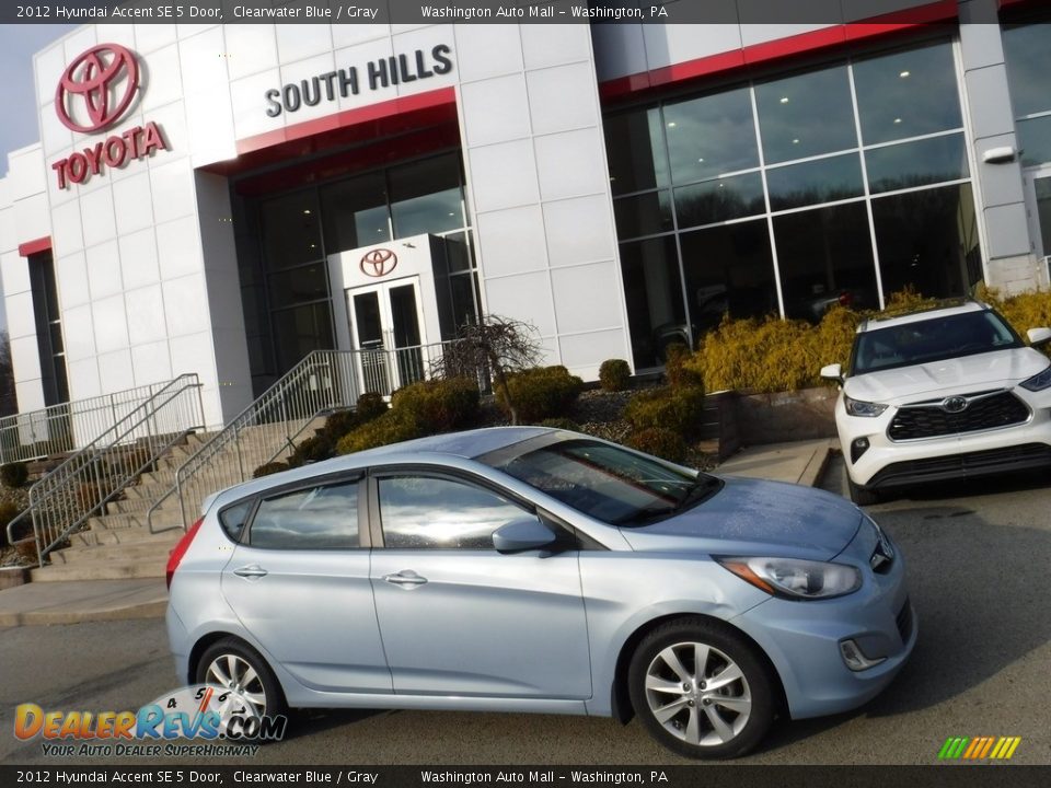 2012 Hyundai Accent SE 5 Door Clearwater Blue / Gray Photo #15