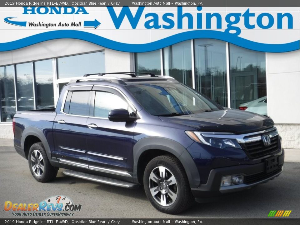 2019 Honda Ridgeline RTL-E AWD Obsidian Blue Pearl / Gray Photo #1