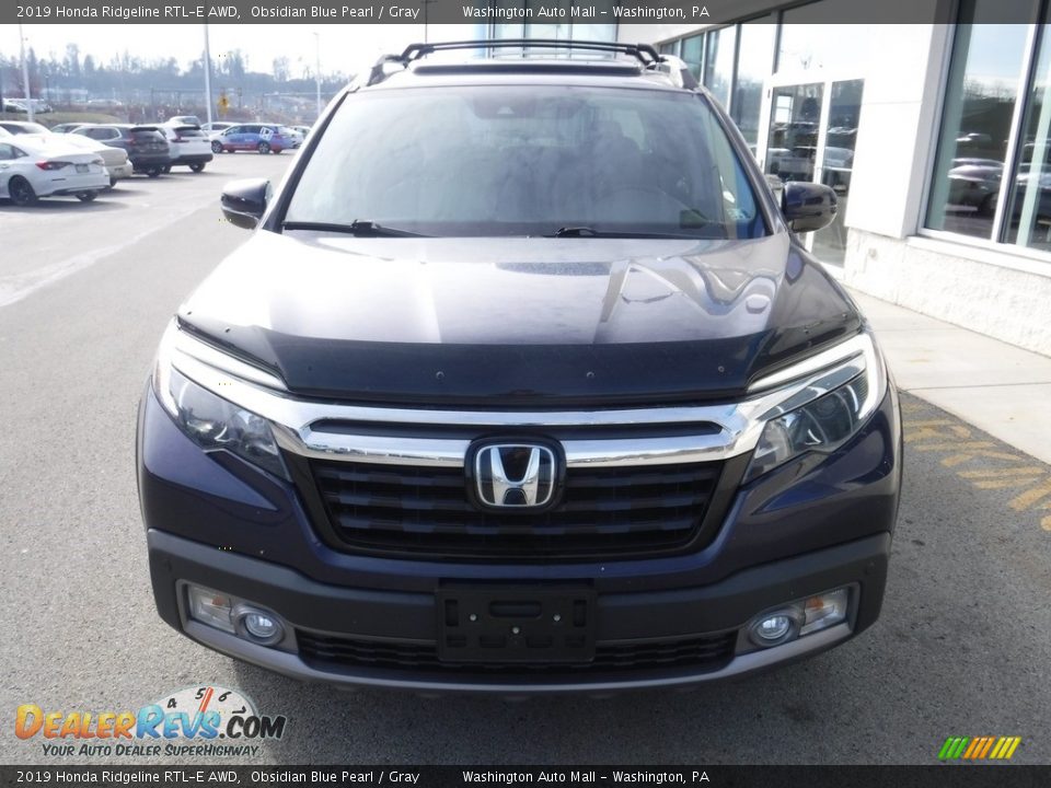 2019 Honda Ridgeline RTL-E AWD Obsidian Blue Pearl / Gray Photo #5