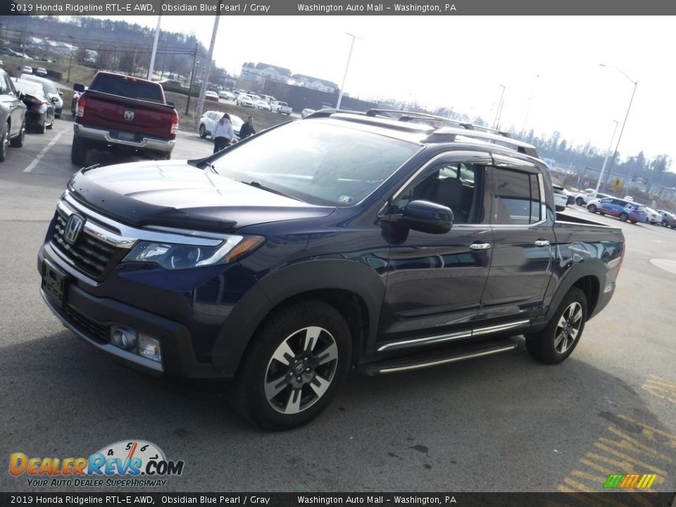 2019 Honda Ridgeline RTL-E AWD Obsidian Blue Pearl / Gray Photo #6