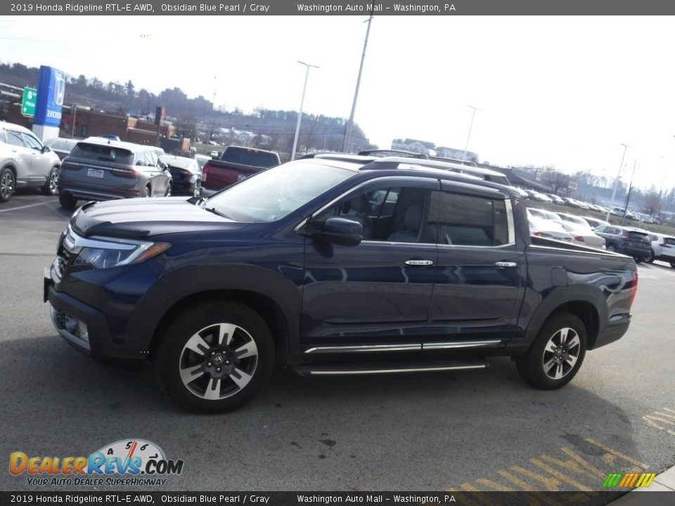 2019 Honda Ridgeline RTL-E AWD Obsidian Blue Pearl / Gray Photo #7