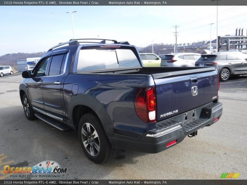 2019 Honda Ridgeline RTL-E AWD Obsidian Blue Pearl / Gray Photo #9