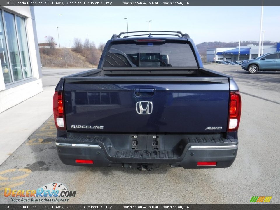 2019 Honda Ridgeline RTL-E AWD Obsidian Blue Pearl / Gray Photo #10