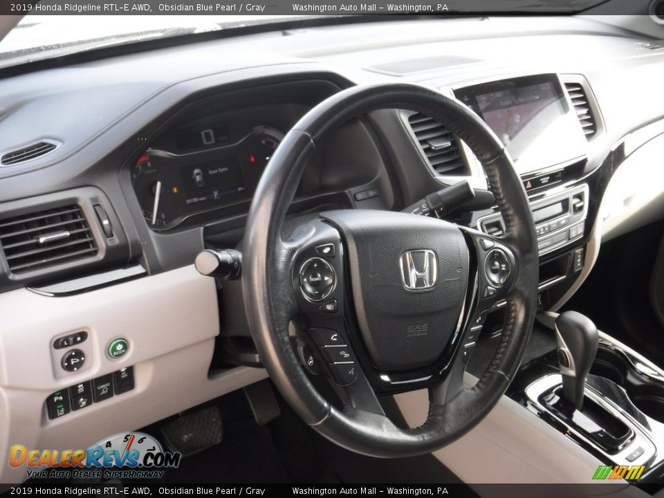 2019 Honda Ridgeline RTL-E AWD Obsidian Blue Pearl / Gray Photo #18