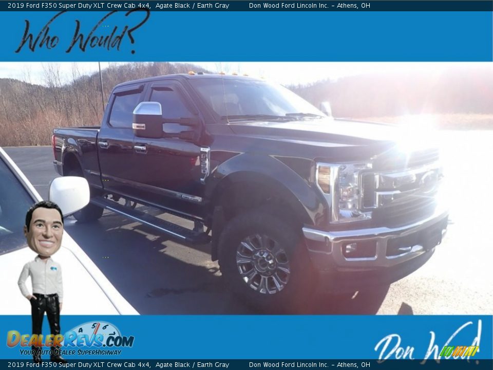 2019 Ford F350 Super Duty XLT Crew Cab 4x4 Agate Black / Earth Gray Photo #1