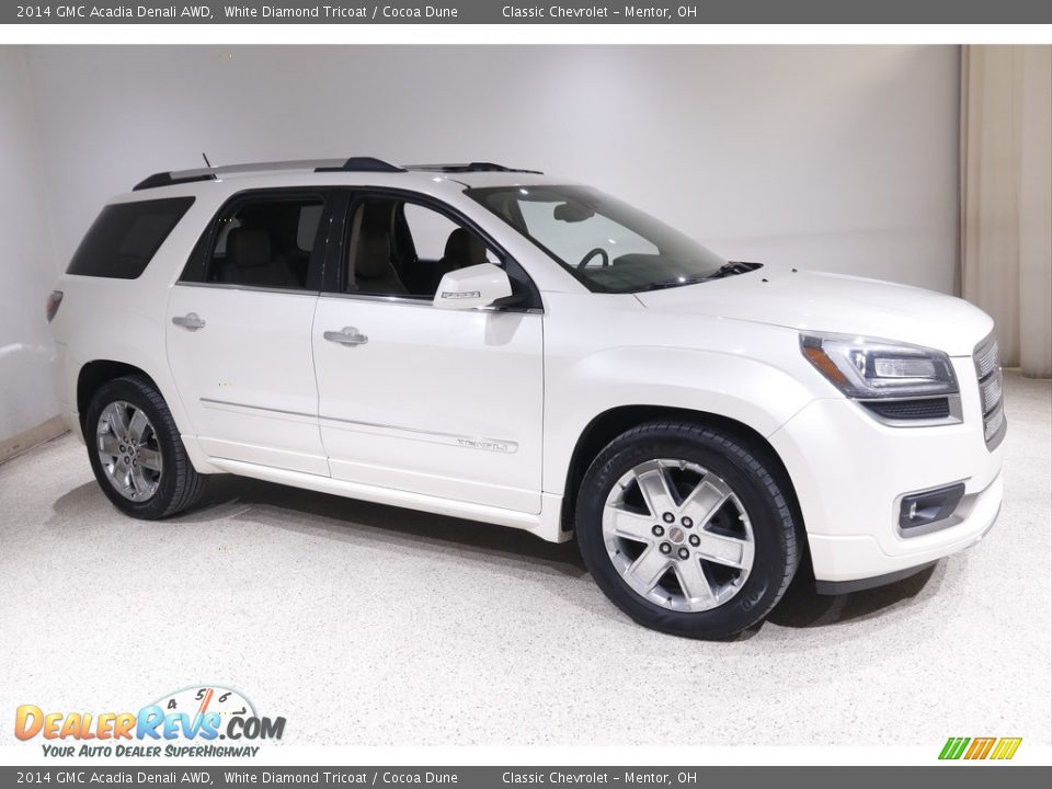 2014 GMC Acadia Denali AWD White Diamond Tricoat / Cocoa Dune Photo #1