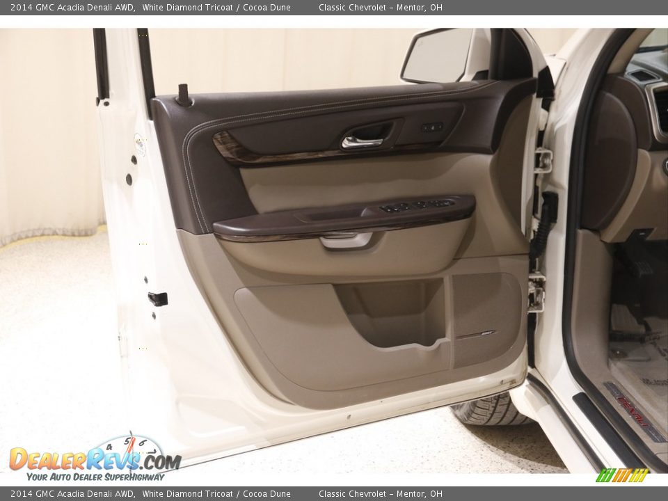2014 GMC Acadia Denali AWD White Diamond Tricoat / Cocoa Dune Photo #4