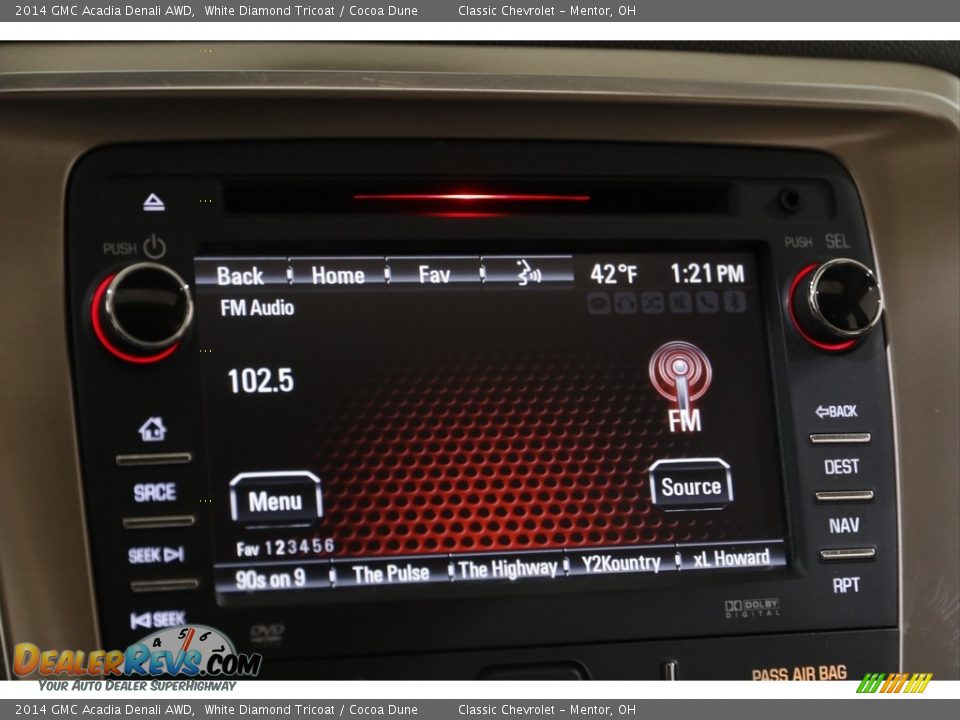 2014 GMC Acadia Denali AWD White Diamond Tricoat / Cocoa Dune Photo #10