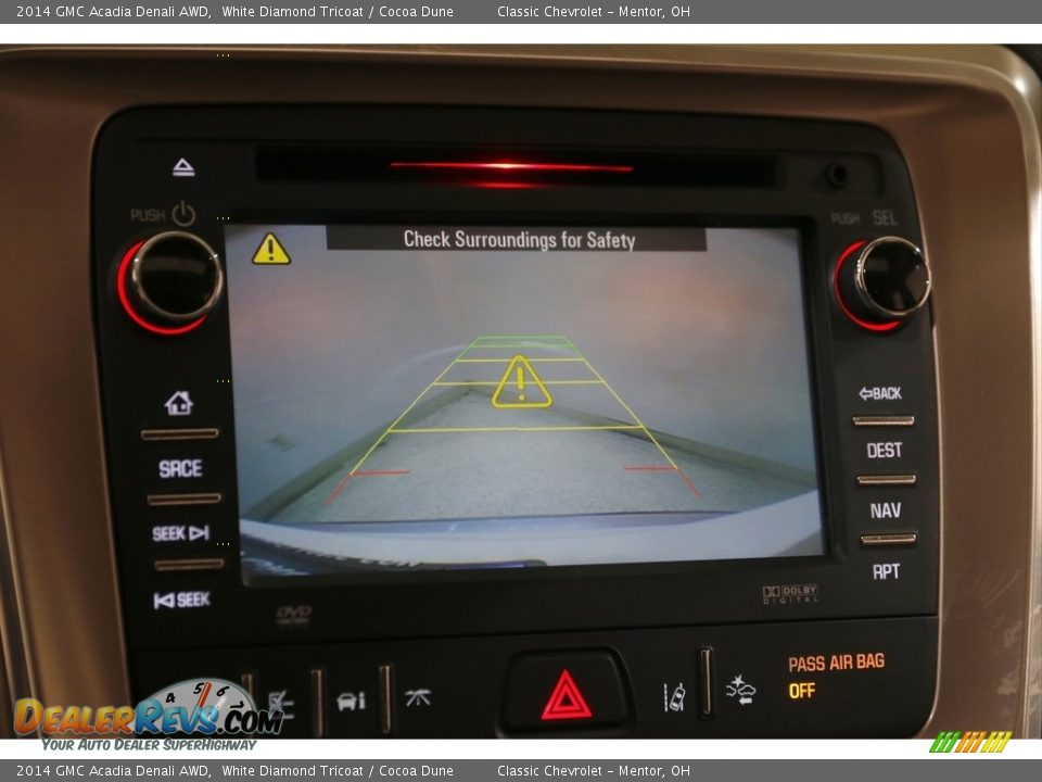 2014 GMC Acadia Denali AWD White Diamond Tricoat / Cocoa Dune Photo #12