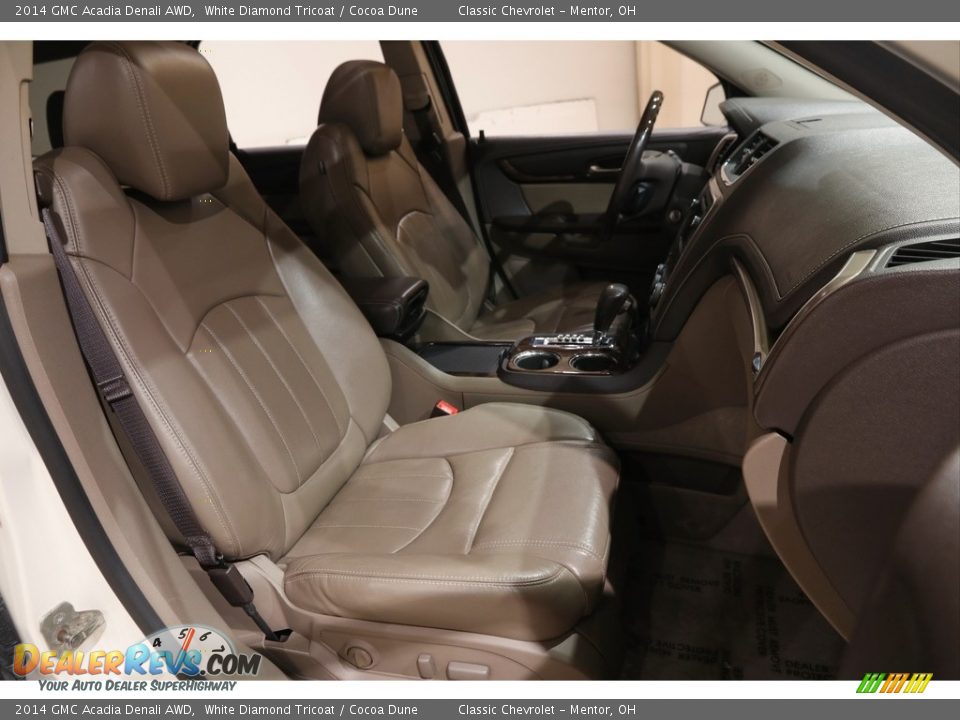 2014 GMC Acadia Denali AWD White Diamond Tricoat / Cocoa Dune Photo #15