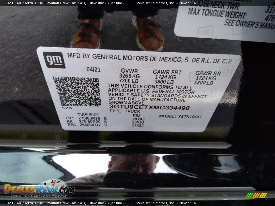 2021 GMC Sierra 1500 Elevation Crew Cab 4WD Onyx Black / Jet Black Photo #33