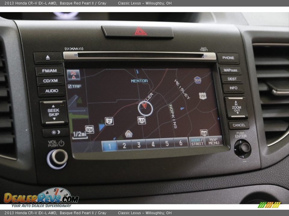 2013 Honda CR-V EX-L AWD Basque Red Pearl II / Gray Photo #13