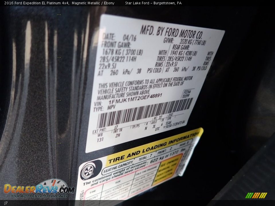 Ford Color Code J7 Magnetic Metallic