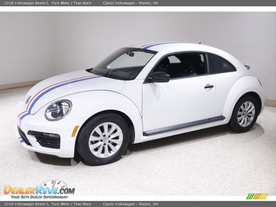 2018 Volkswagen Beetle S Pure White / Titan Black Photo #3
