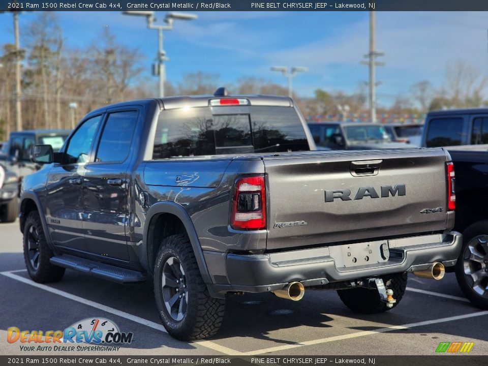 2021 Ram 1500 Rebel Crew Cab 4x4 Granite Crystal Metallic / Red/Black Photo #7