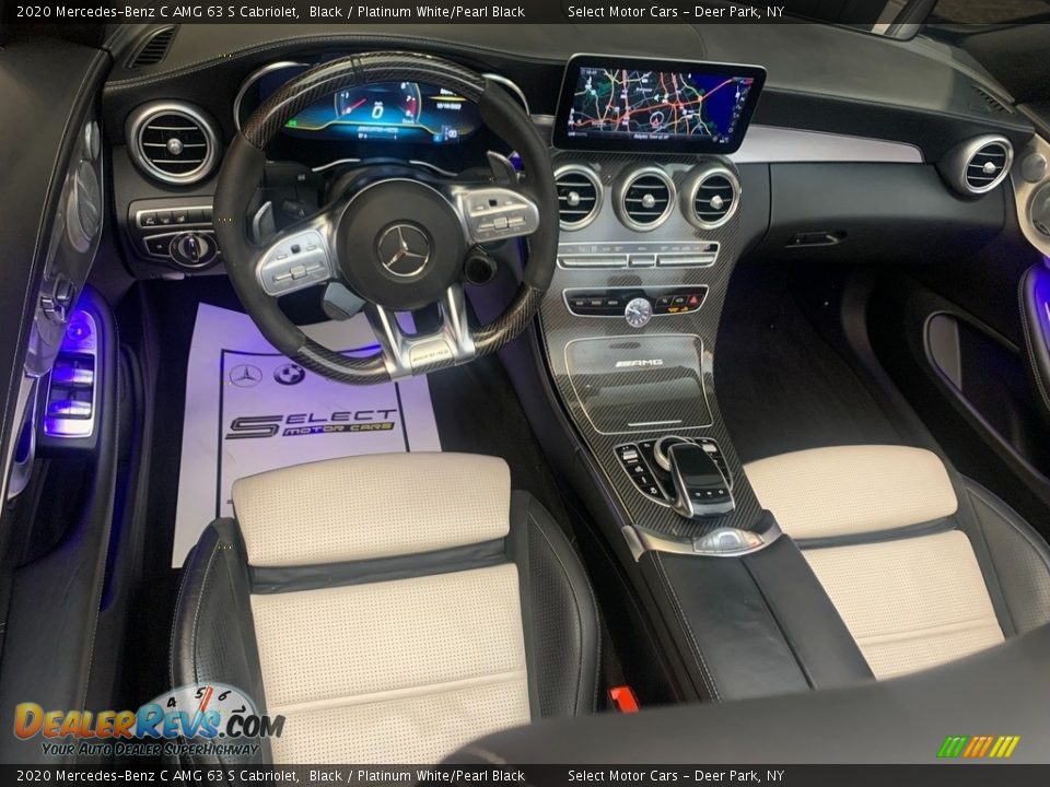 2020 Mercedes-Benz C AMG 63 S Cabriolet Black / Platinum White/Pearl Black Photo #13