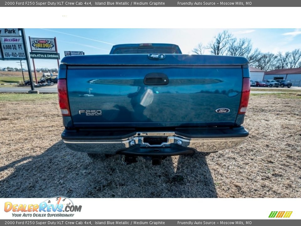 2000 Ford F250 Super Duty XLT Crew Cab 4x4 Island Blue Metallic / Medium Graphite Photo #5