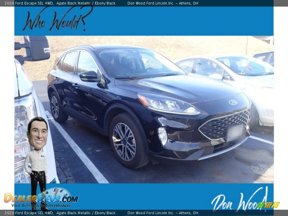 2020 Ford Escape SEL 4WD Agate Black Metallic / Ebony Black Photo #1