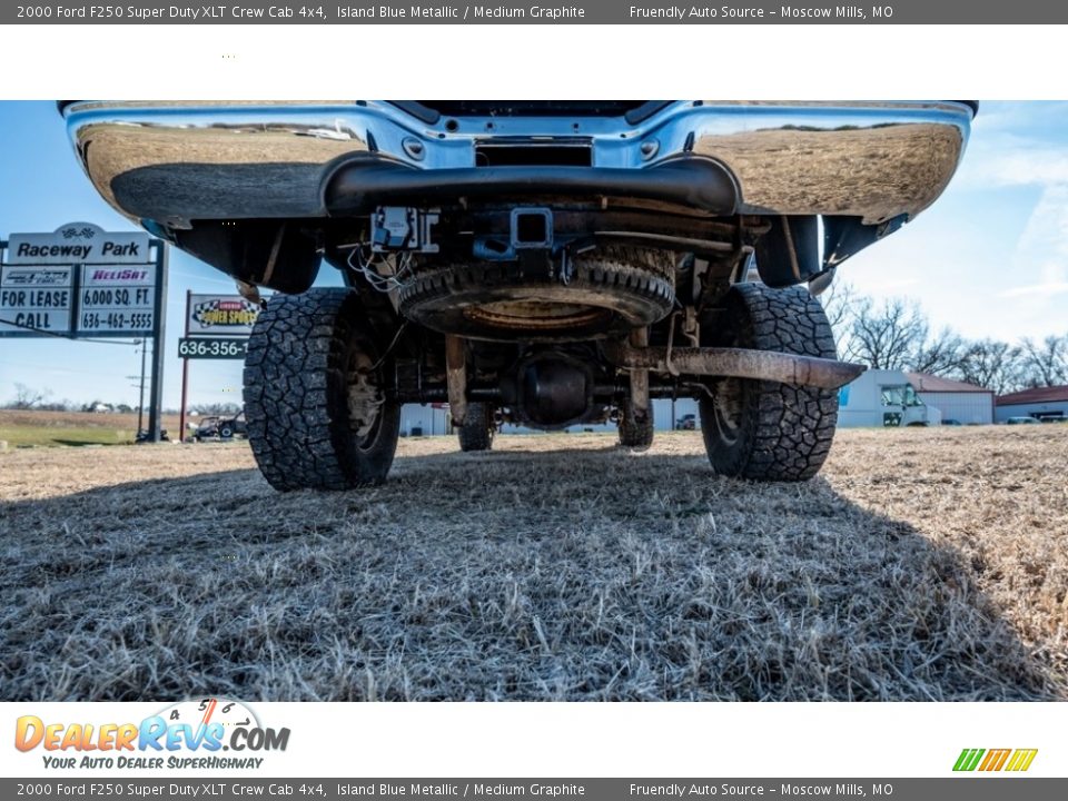 2000 Ford F250 Super Duty XLT Crew Cab 4x4 Island Blue Metallic / Medium Graphite Photo #13