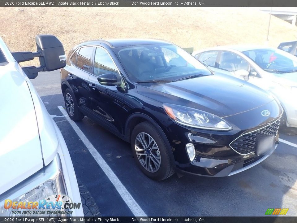 2020 Ford Escape SEL 4WD Agate Black Metallic / Ebony Black Photo #2
