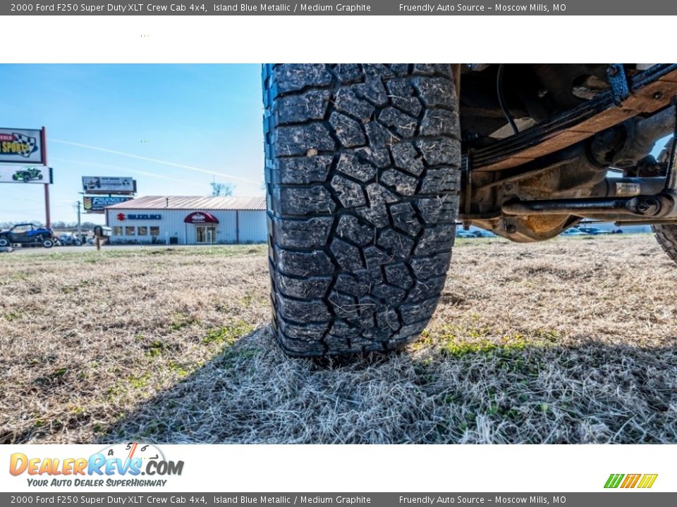 2000 Ford F250 Super Duty XLT Crew Cab 4x4 Island Blue Metallic / Medium Graphite Photo #15