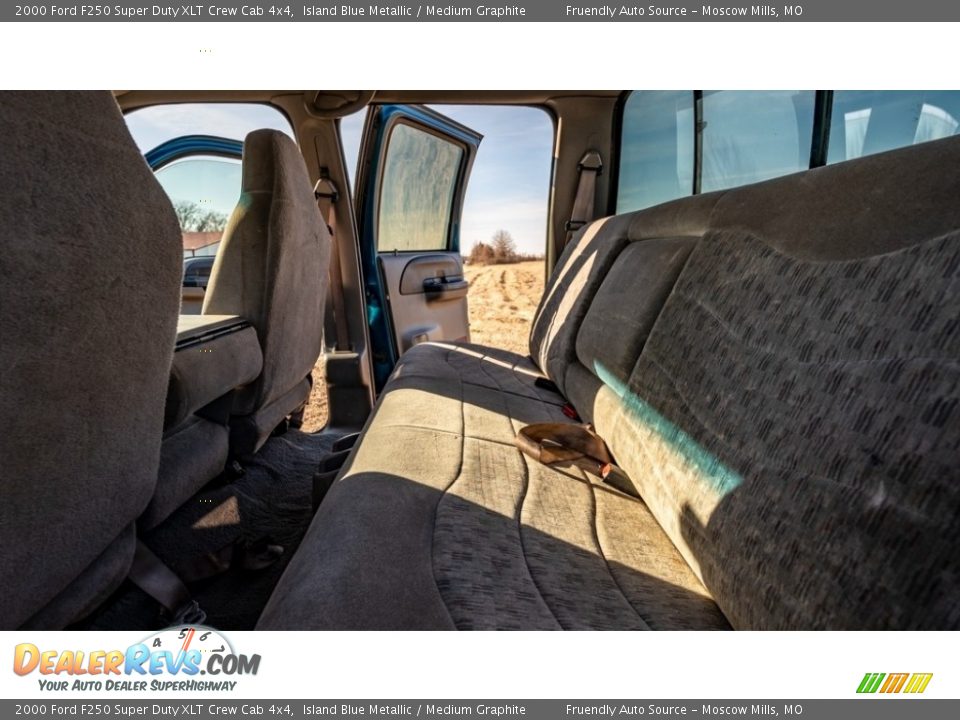2000 Ford F250 Super Duty XLT Crew Cab 4x4 Island Blue Metallic / Medium Graphite Photo #20