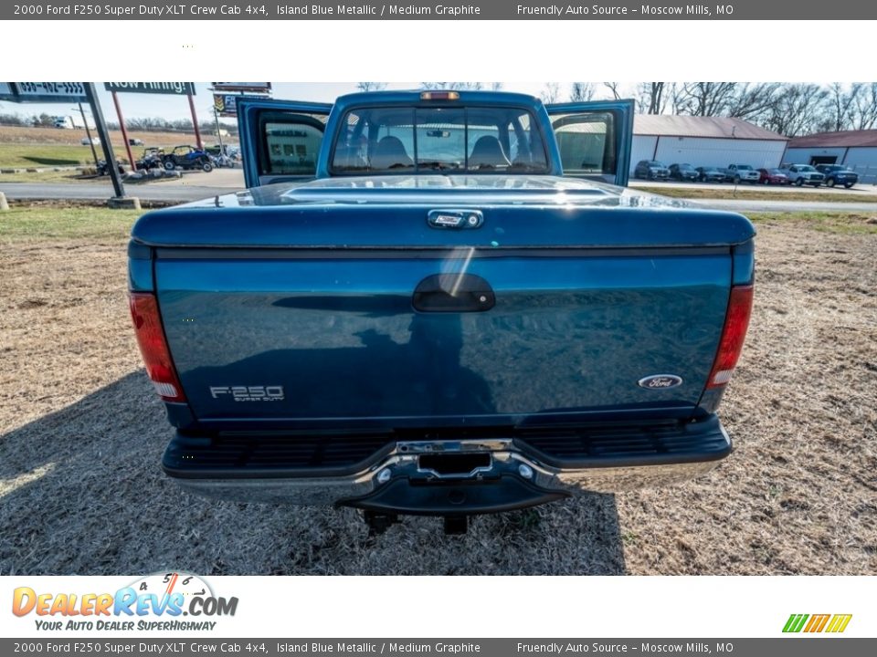 2000 Ford F250 Super Duty XLT Crew Cab 4x4 Island Blue Metallic / Medium Graphite Photo #21