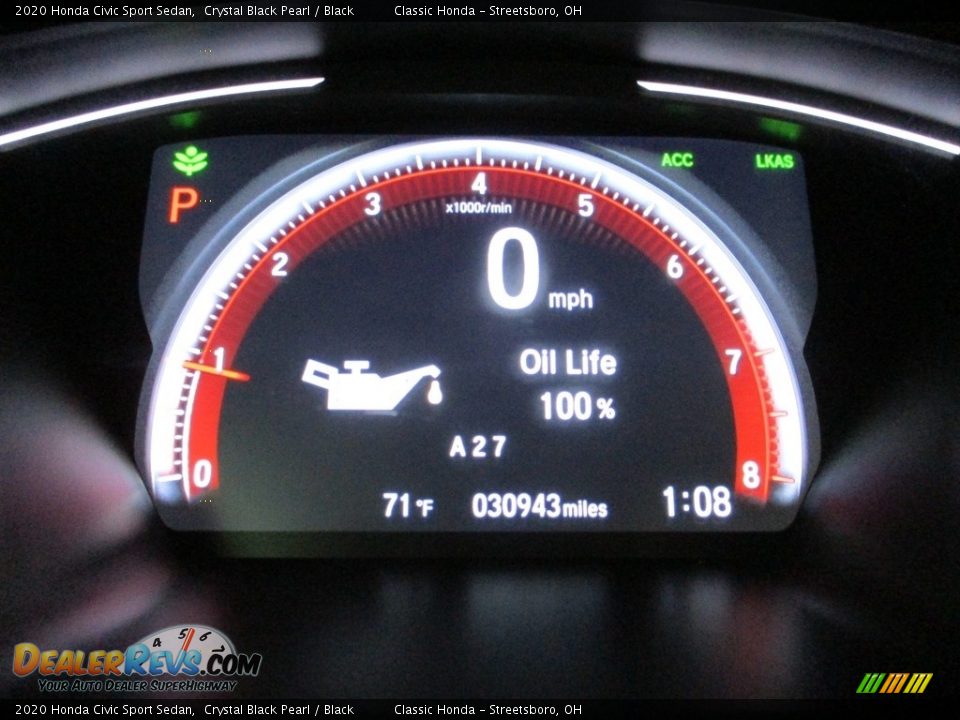 2020 Honda Civic Sport Sedan Crystal Black Pearl / Black Photo #32
