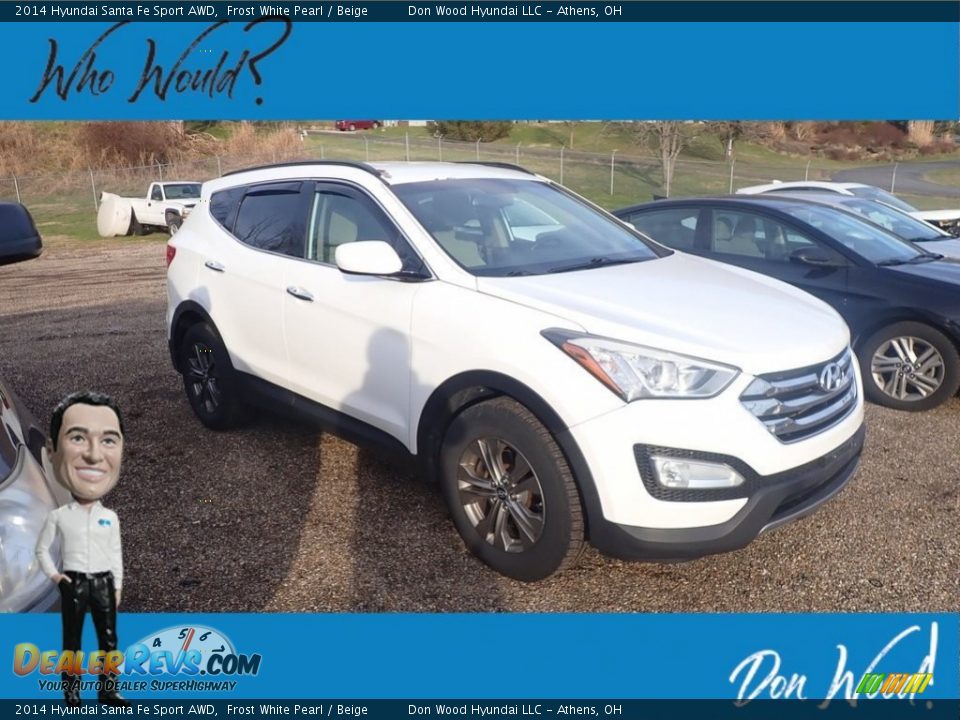 2014 Hyundai Santa Fe Sport AWD Frost White Pearl / Beige Photo #1