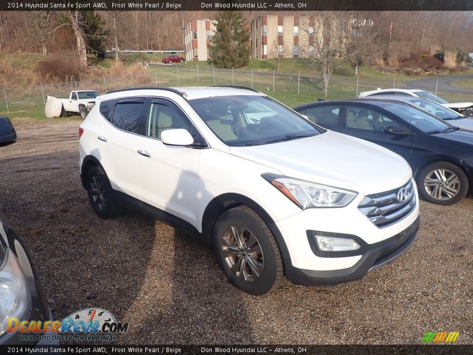 2014 Hyundai Santa Fe Sport AWD Frost White Pearl / Beige Photo #2