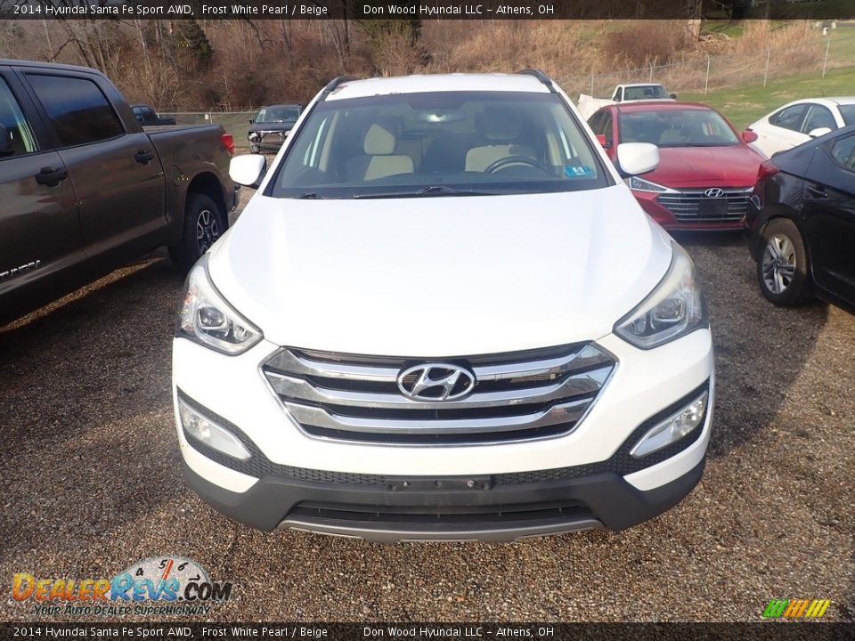 2014 Hyundai Santa Fe Sport AWD Frost White Pearl / Beige Photo #3