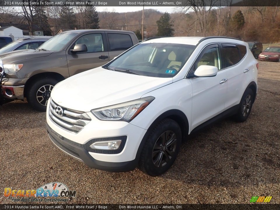 2014 Hyundai Santa Fe Sport AWD Frost White Pearl / Beige Photo #7