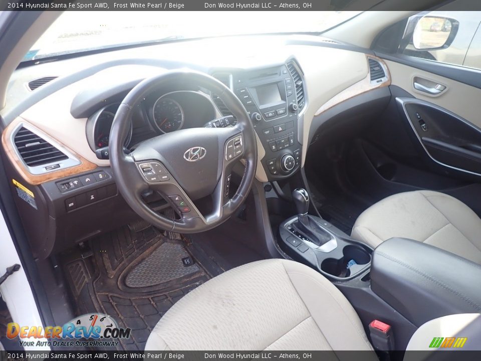 2014 Hyundai Santa Fe Sport AWD Frost White Pearl / Beige Photo #12