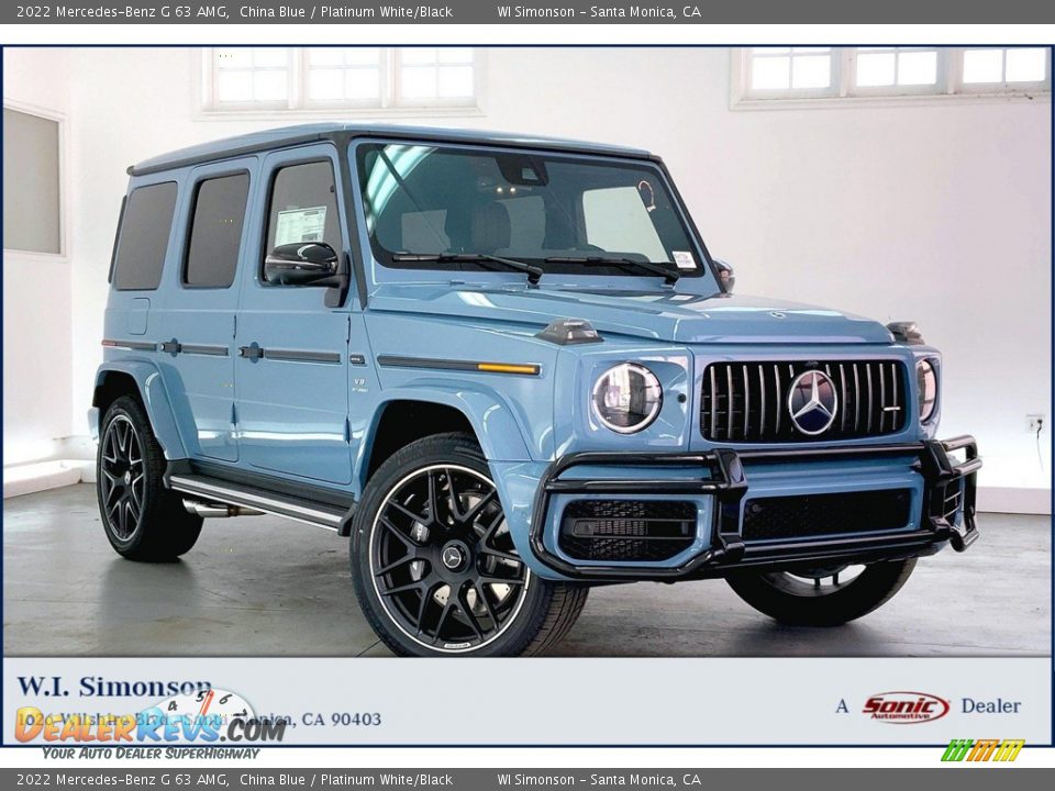 2022 Mercedes-Benz G 63 AMG China Blue / Platinum White/Black Photo #1