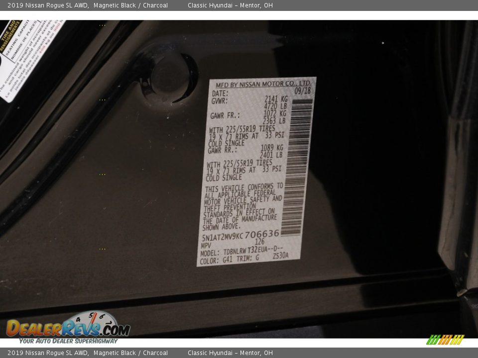 2019 Nissan Rogue SL AWD Magnetic Black / Charcoal Photo #23