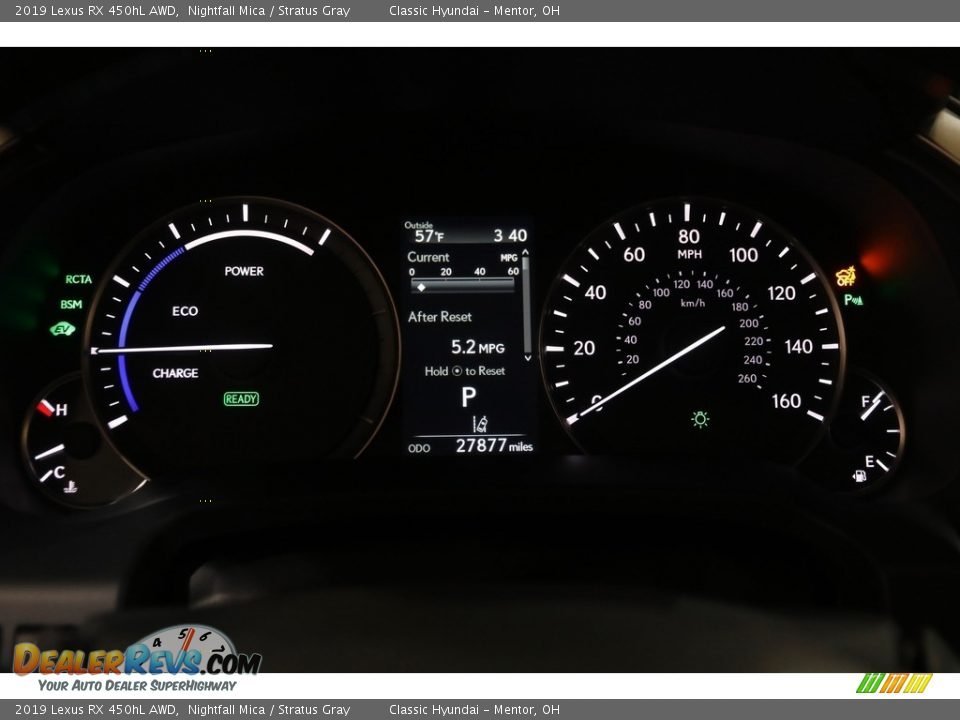 2019 Lexus RX 450hL AWD Nightfall Mica / Stratus Gray Photo #8