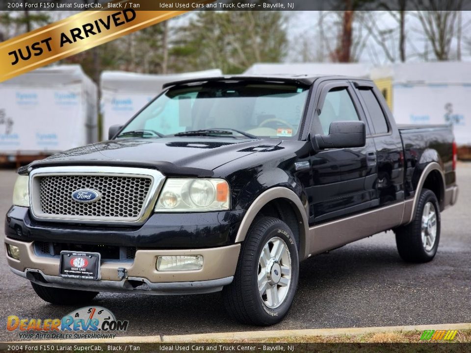 2004 Ford F150 Lariat SuperCab Black / Tan Photo #1