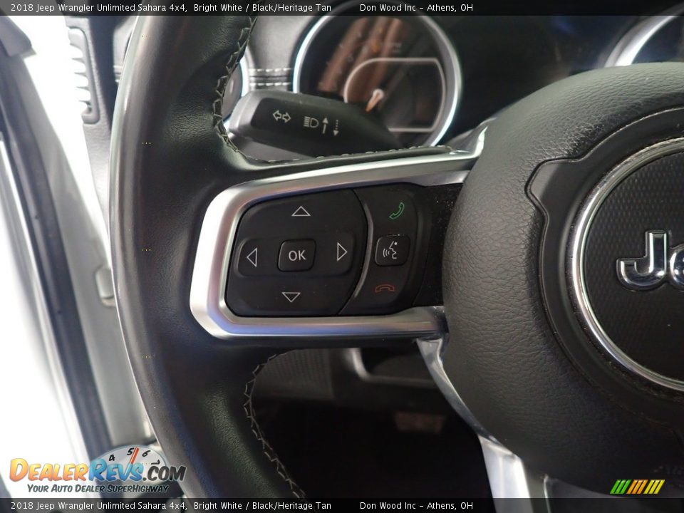 2018 Jeep Wrangler Unlimited Sahara 4x4 Bright White / Black/Heritage Tan Photo #26