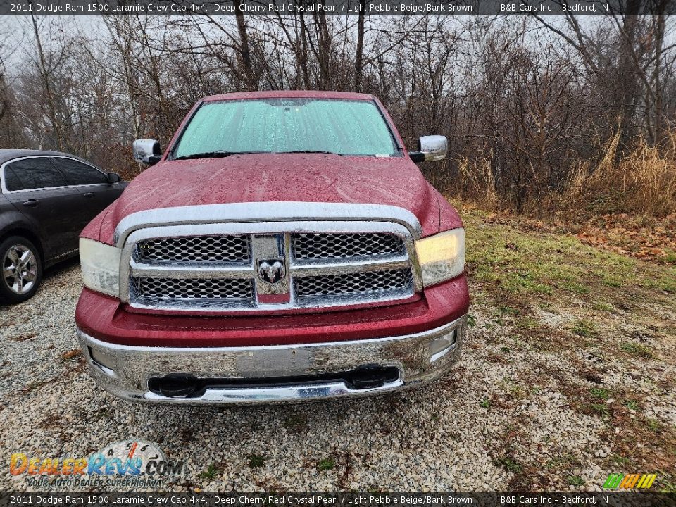 2011 Dodge Ram 1500 Laramie Crew Cab 4x4 Deep Cherry Red Crystal Pearl / Light Pebble Beige/Bark Brown Photo #2