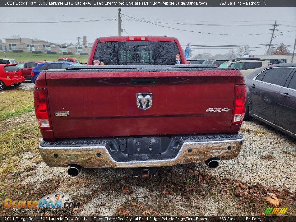 2011 Dodge Ram 1500 Laramie Crew Cab 4x4 Deep Cherry Red Crystal Pearl / Light Pebble Beige/Bark Brown Photo #6