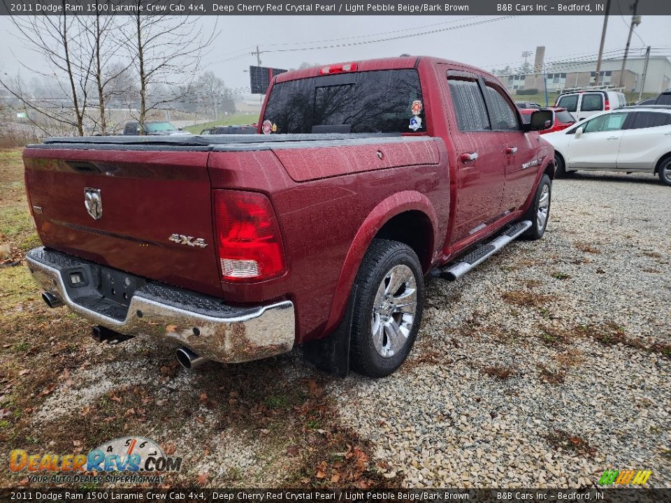 2011 Dodge Ram 1500 Laramie Crew Cab 4x4 Deep Cherry Red Crystal Pearl / Light Pebble Beige/Bark Brown Photo #7