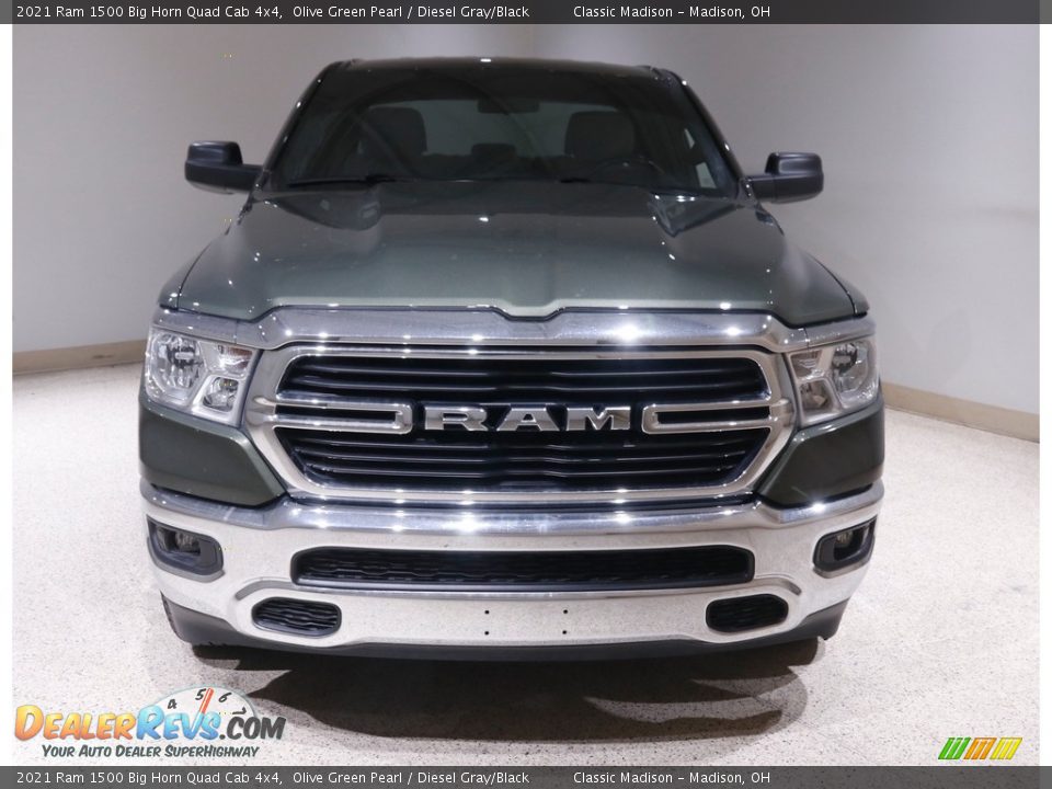 2021 Ram 1500 Big Horn Quad Cab 4x4 Olive Green Pearl / Diesel Gray/Black Photo #2