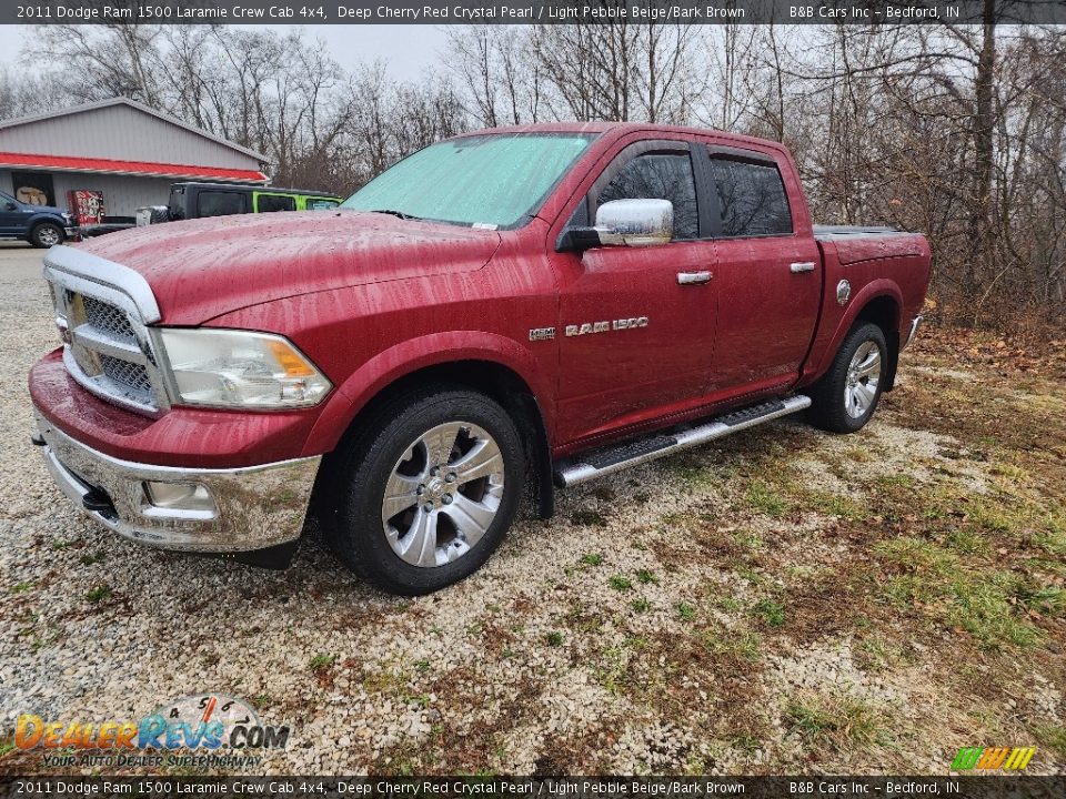 2011 Dodge Ram 1500 Laramie Crew Cab 4x4 Deep Cherry Red Crystal Pearl / Light Pebble Beige/Bark Brown Photo #34