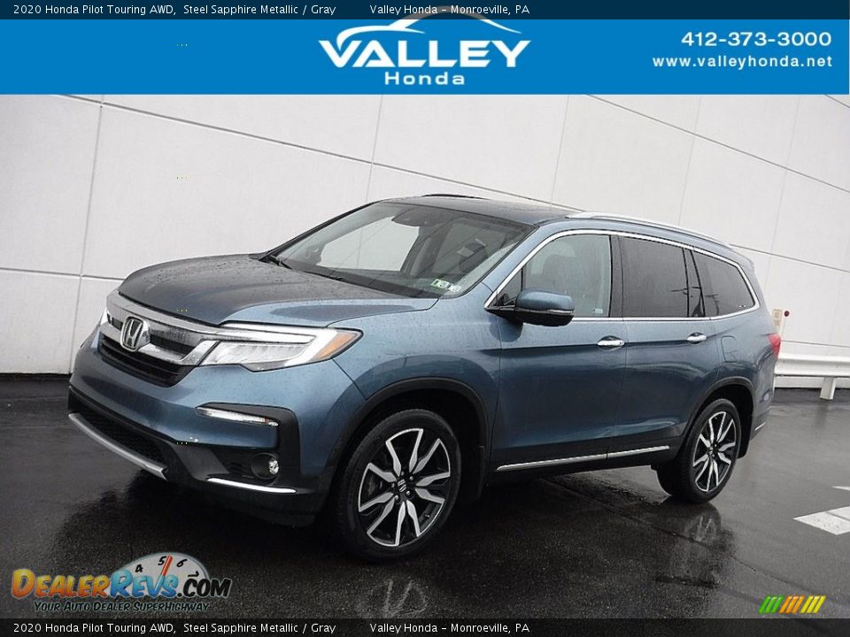 2020 Honda Pilot Touring AWD Steel Sapphire Metallic / Gray Photo #1