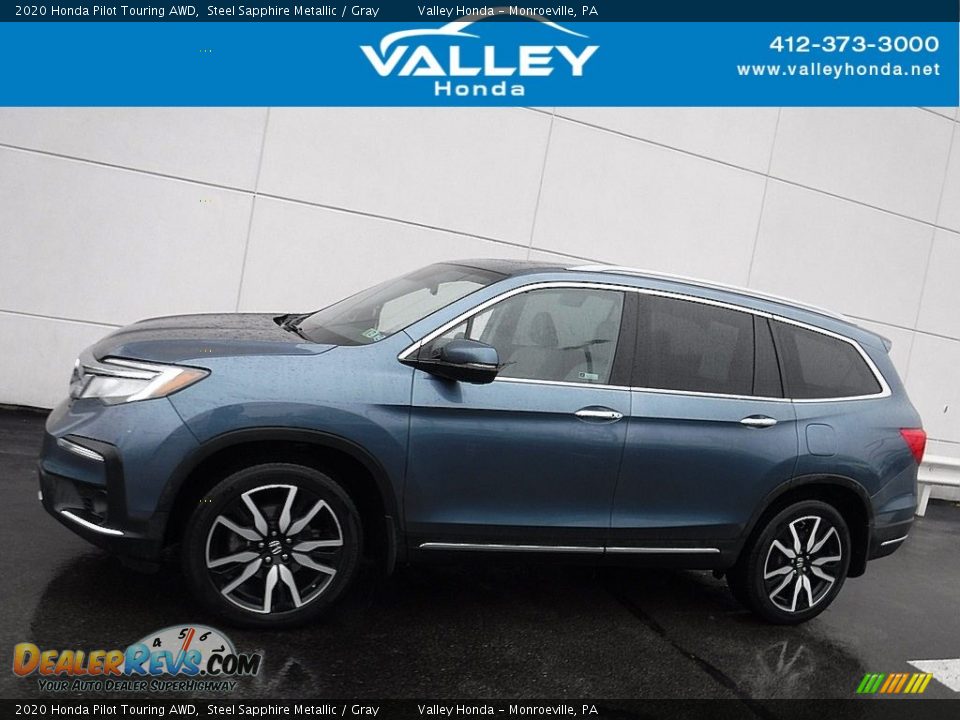 2020 Honda Pilot Touring AWD Steel Sapphire Metallic / Gray Photo #2