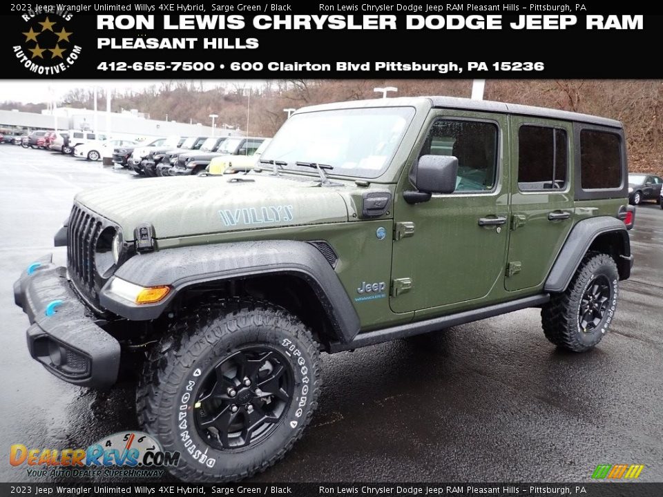 2023 Jeep Wrangler Unlimited Willys 4XE Hybrid Sarge Green / Black Photo #1
