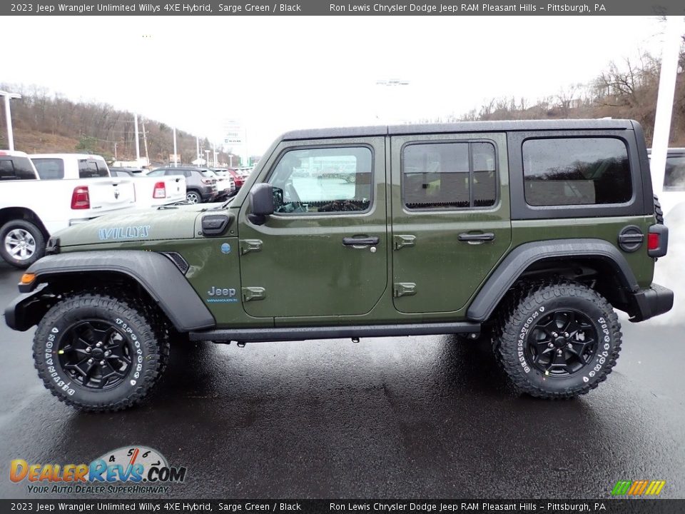 2023 Jeep Wrangler Unlimited Willys 4XE Hybrid Sarge Green / Black Photo #2