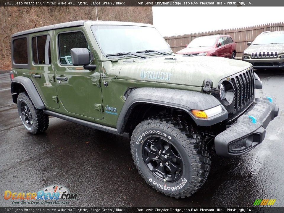 2023 Jeep Wrangler Unlimited Willys 4XE Hybrid Sarge Green / Black Photo #8