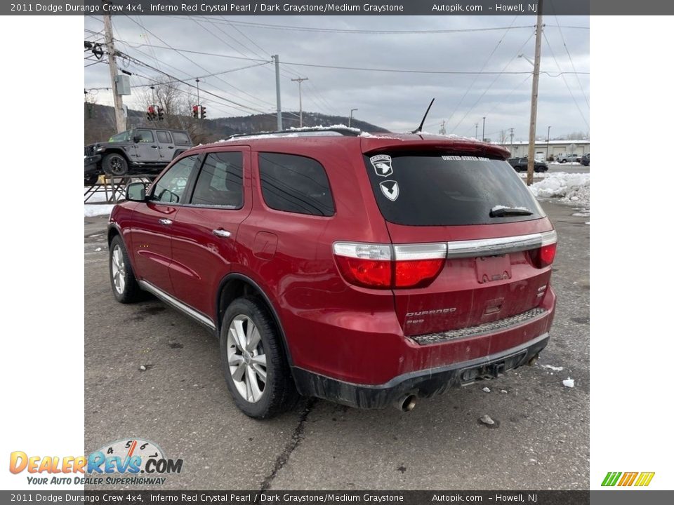 2011 Dodge Durango Crew 4x4 Inferno Red Crystal Pearl / Dark Graystone/Medium Graystone Photo #3