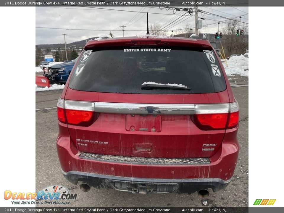 2011 Dodge Durango Crew 4x4 Inferno Red Crystal Pearl / Dark Graystone/Medium Graystone Photo #4